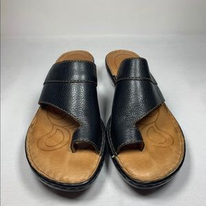 Born Black Leather Sandals